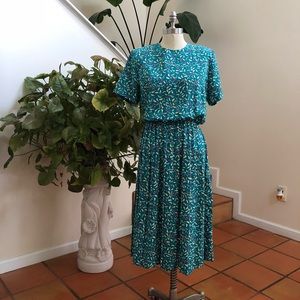 Vintage Pleated Multicolored Dress